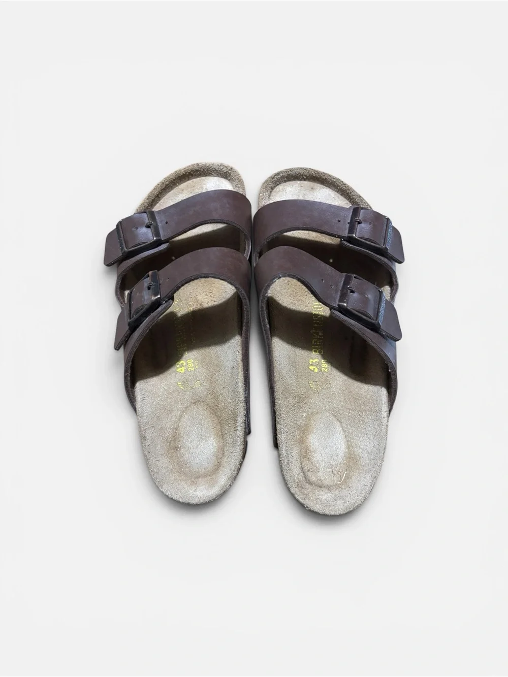 Birkenstock Arizona Dark Brown Birko-Flor Sandals EU 43 US 10-10.5 Germany VGUC